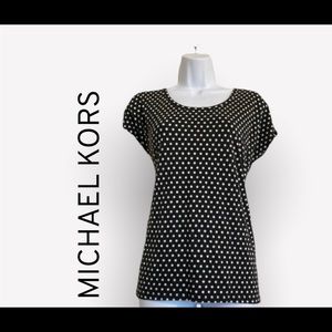 MICHAEL KORS POLKA DOT BLACK AND WHITE SHIRT MEDIUM